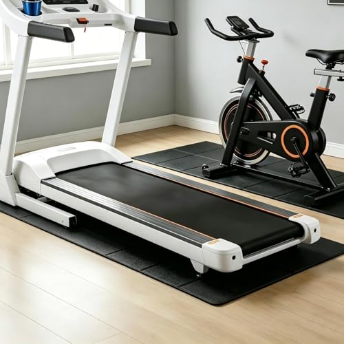 Alfombrilla para cinta de correr y bicicleta de spinning sobre parqué 3
