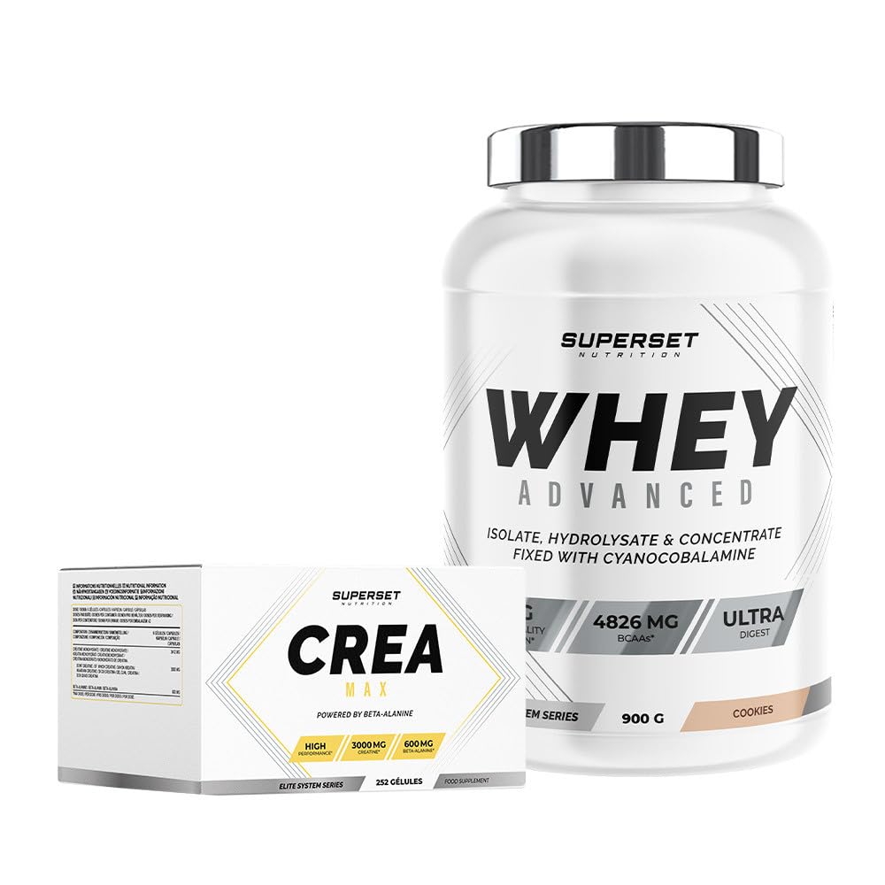 Programme Prise de Muscle Sec Avancé - 100% Whey Proteine Advanced 900g Cookies - Créa Max