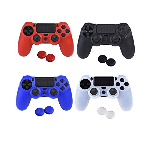 Preisvergleich Produktbild Hipipooo 4 Pack Silikon Skin Cover Schutzhülle für PS4 Controller