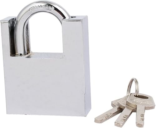 IIVVERR Candado de bloqueo de seguridad de grillete de 0.315 in de diámetro para caja de puerta caja de herramientas con 3 llaves (candado de