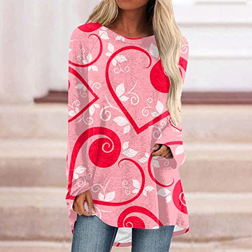 Moletons femininos para o Dia dos Namorados com estampa de manga comprida e caimento solto para o Di
