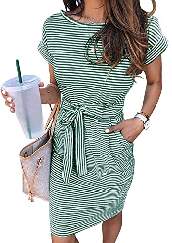 Image of MEROKEETY Women's 2026 Summer Short Sleeve Casual T Shirt Dress