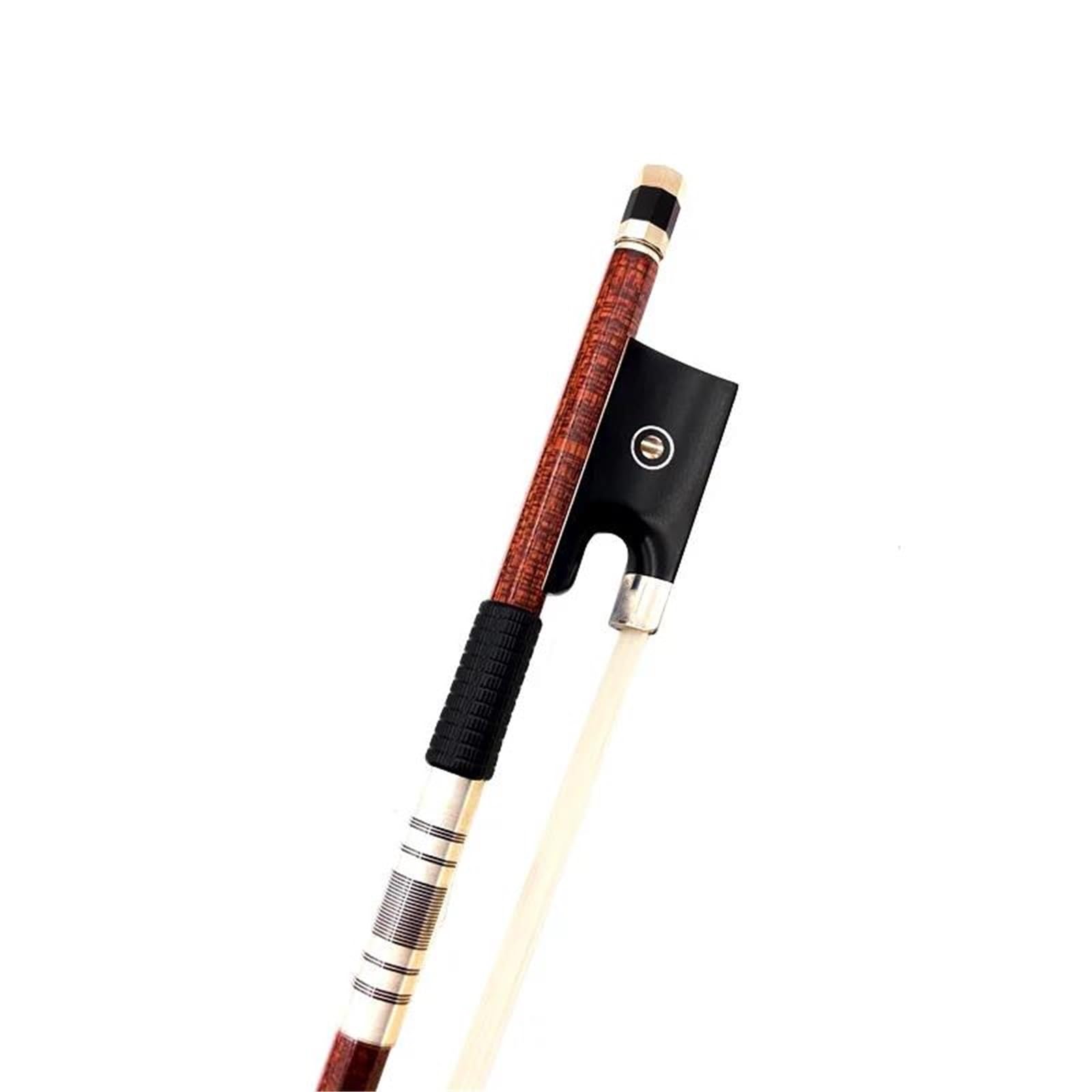 Geigenbogen 1 Bogen aus brasilianischem Palisander Karbonfaser runder Stab für Violine und Bratsche 4/4 Silber/Kupfer eingelegtes Schachtelhalmhaar(Viola)