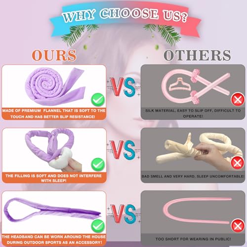 Neu Lockenwickler Locken Ohne Hitze,Heatless Curls Band Samt über Nacht mit Haarnadel Rutschfest DIY Hair Curler no Hea Set Haarband Wave… – Ansicht 4