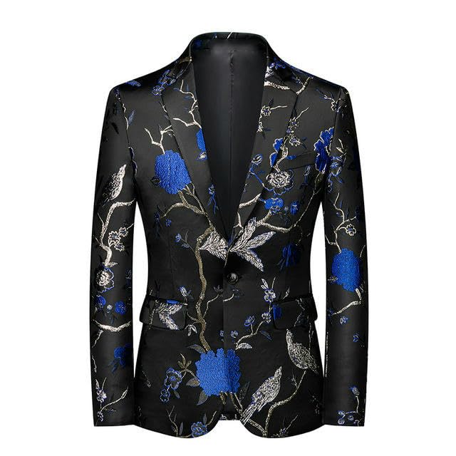 Men's Casual Slim Fit Jacquard Stage Performance Banquet Blazer4