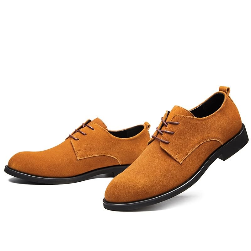 Classic Lace-up Formal Tuxedo Shoes Oxford Dress Shoes for Men Round Toe Suede Leather Shoes Low Top Slip Resistant Anti-Slip Block Heel Rubber Sole Classic3