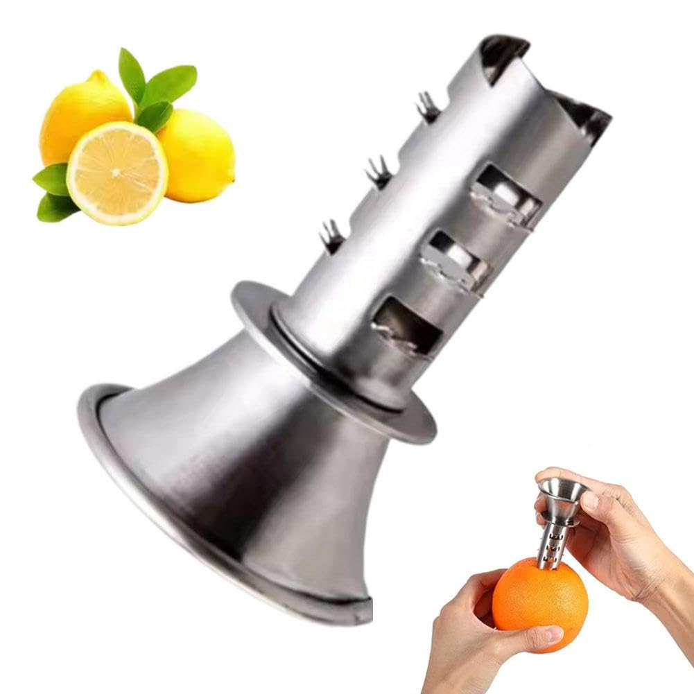 Lemon Squeezer, 2025 New Screw Manual Lemon Juicer Squeezer, with Built-in Filter, Stainless Steel Hand Held Citrus Juicer and Orange Pourer (1pcs)