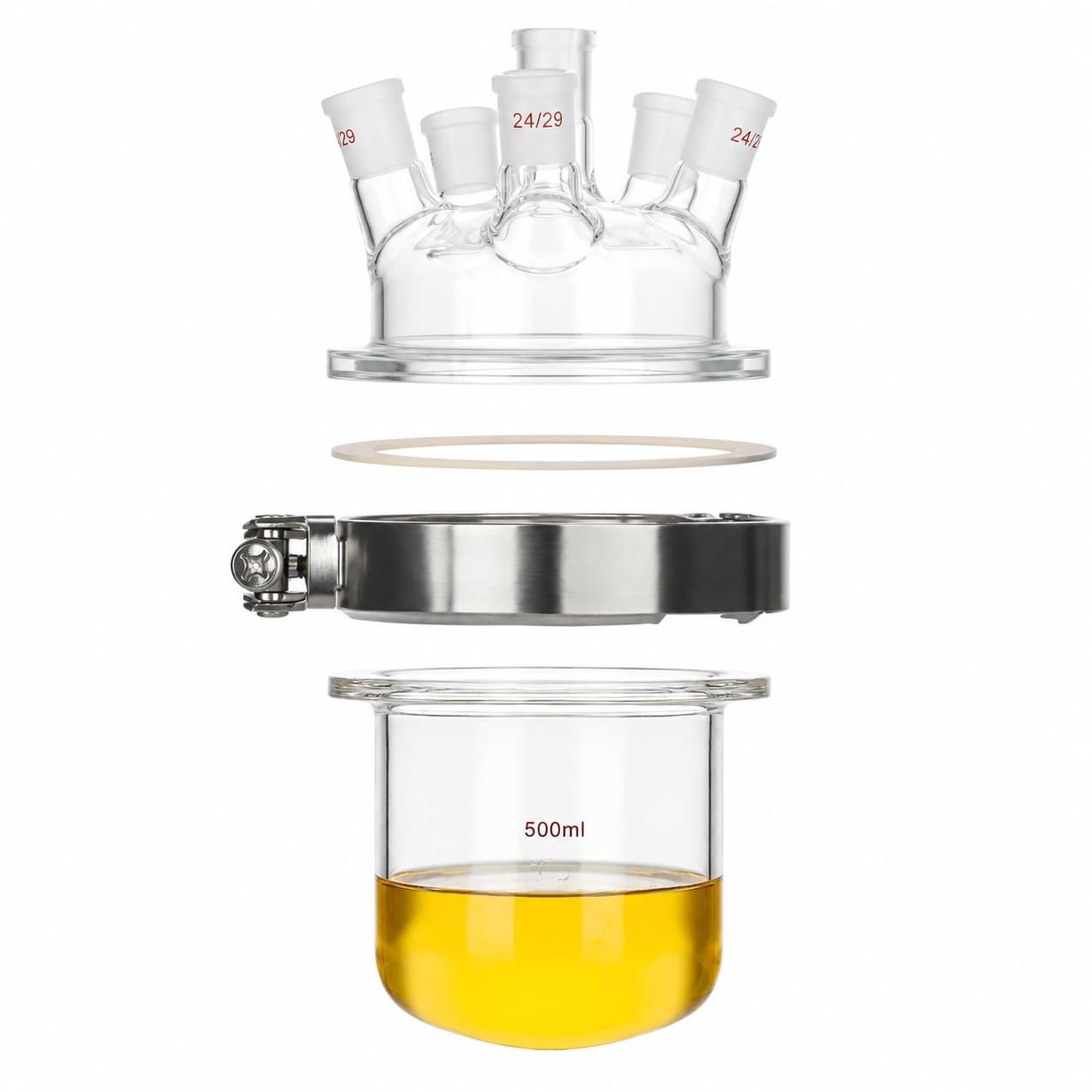 Laboratoryjny Zestaw Reaktora Szklanego 24/29-4 Szyjek 500ml