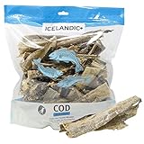 Icelandic+ Cod Skin Strips - 16oz Bag, Pure Fish Dog Treats, Wild-Caught & Air-Dried, Single Ingredient Snacks, Pet Chews, Just The Fish Nothing Else