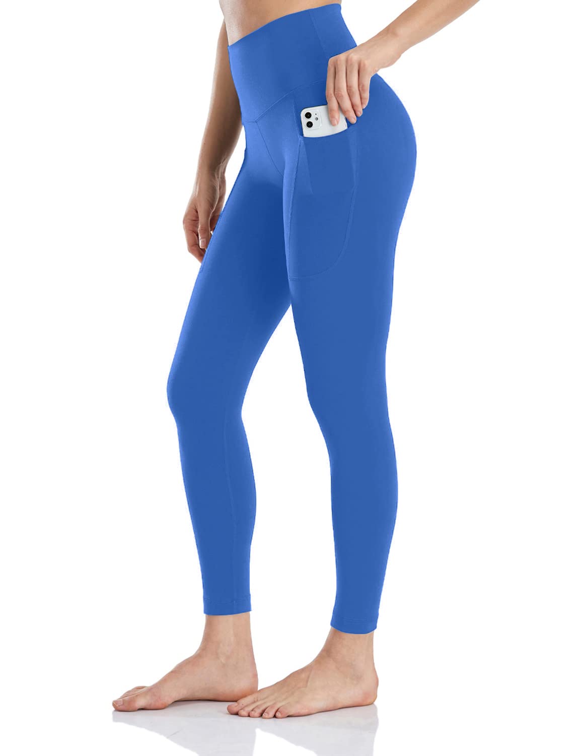HeyNuts Essential/Pure&Plain 7/8 Leggings, High Waisted Compression Soft Pants Workout Athletic Yoga Pants 25"