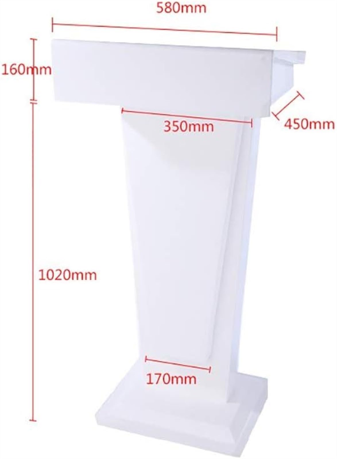 Biały drewniany stojak na podium do szkoły konferencyjnej kościoła i biura 118 x 58 x 45 cm trwały stół prezentacyjny do wystąpień publicznych i wydarzeń