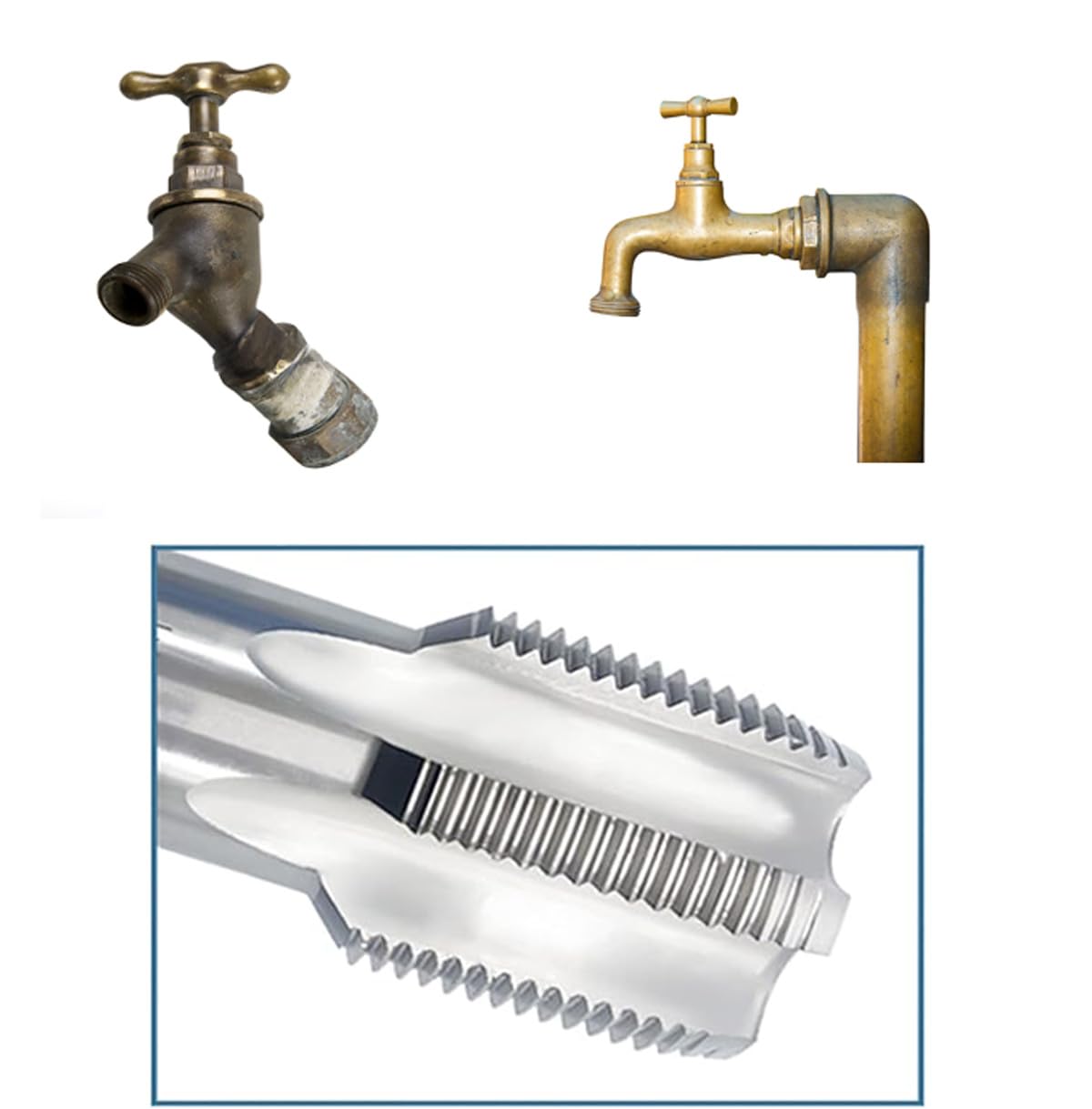 Set di maschi per tubi, maschi da taglio, fresa per filettature in acciaio al carbonio, Gewindeschneider 1/2 zoll Innengewinde, filettatura interna per collegamento tubi dell'acqua