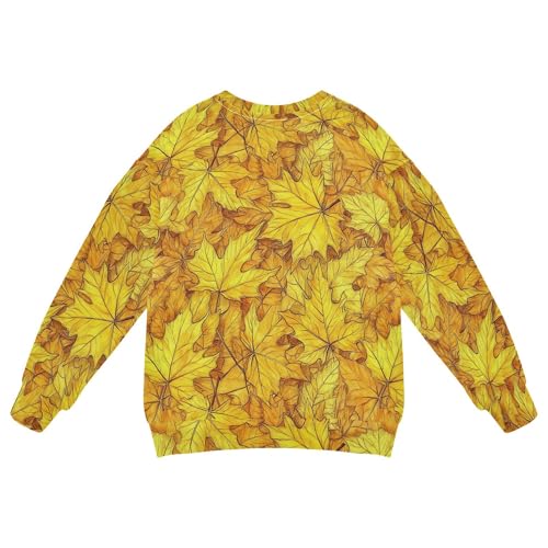 JUNZAN Canada Yellow Maple Leaf Little Kids Pullover Hoodie Fleece Sweatshirts for Boys Sports 4T2