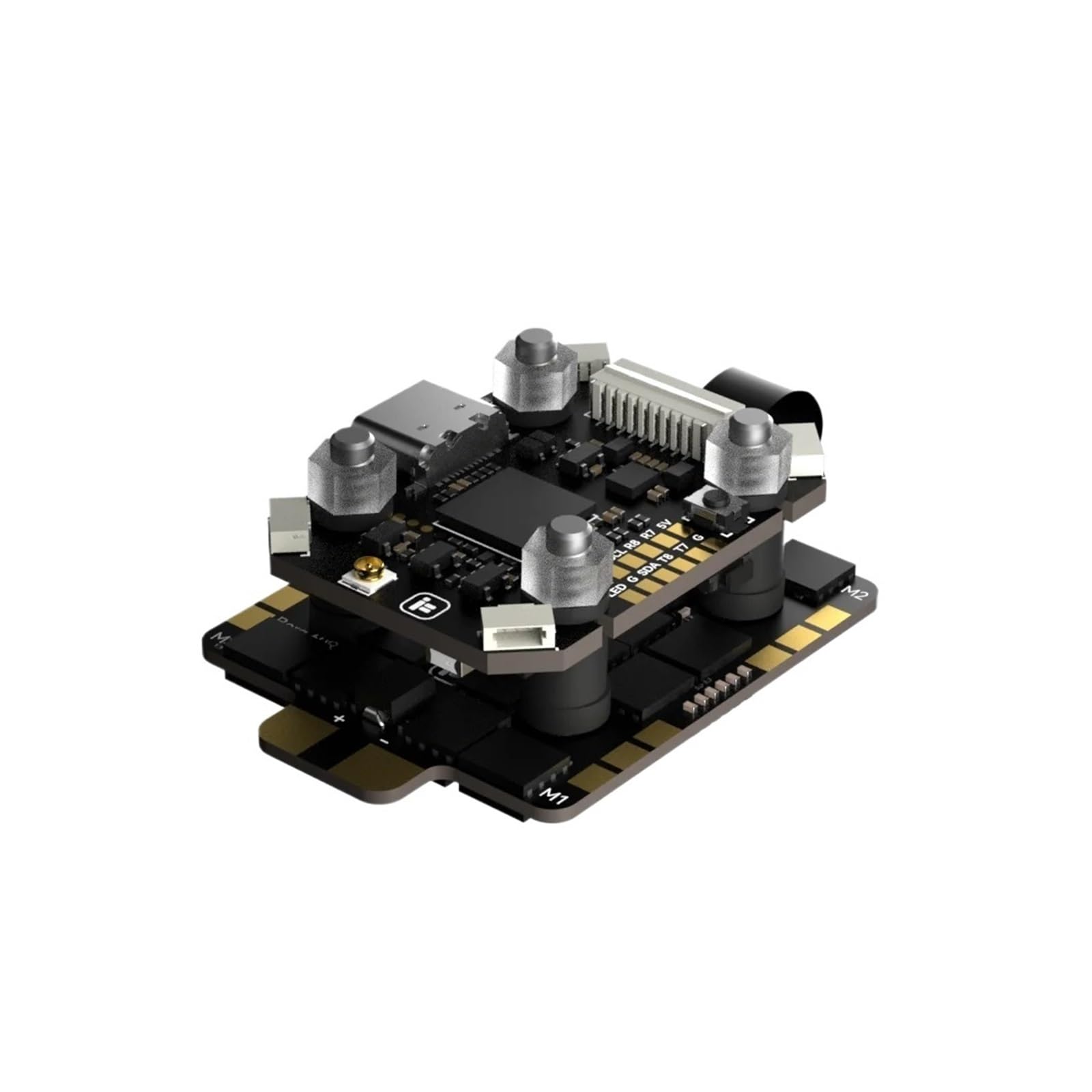 Flight Controller ESC Stack Borg Mini H7 ELRS 2-6S | Eingebauter Empfaenger, 60RS 60R 4-in-1, 20x20mm Montage, Verbundmaterial(With Borg 60R ESC)