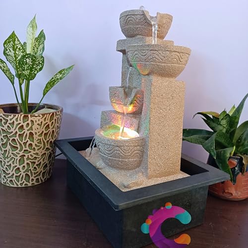 Image of Decorative Table Top Water Fountain for Home Decor /Office /Indoor & Outdoor /Garden /Puja Room /Vaastu (C-025)
