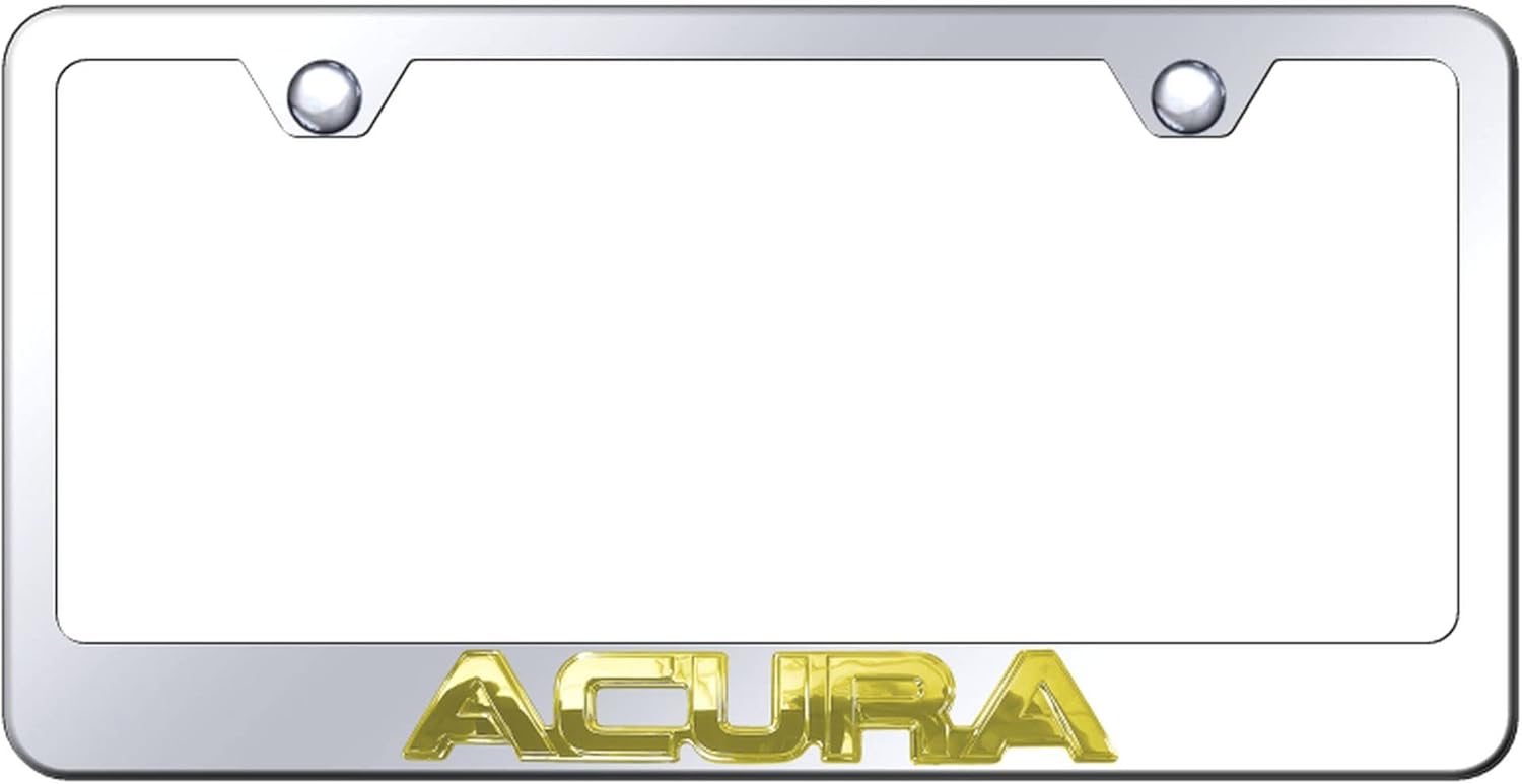 Au-TOMOTIVE GOLD Laser Etched Logo Stainless Steel License Plate Frame for Acura (Black)