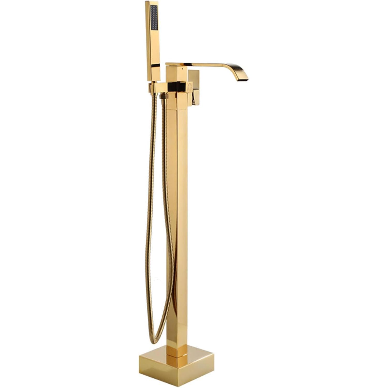 KUNYOS Bathtub Faucet Waterfall Freestanding Bathtub Faucet 360° Rotatable Floor Faucet Tub Faucet Waterfall Single Lever Faucet Shower