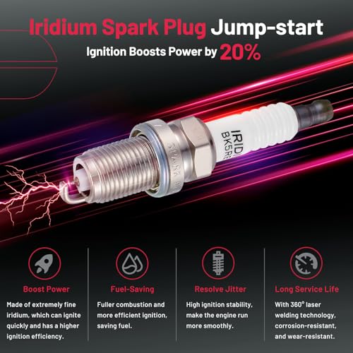 Image of BDFHYK 1 Ignition Coil Pack UF731 and 4 Iridium Spark Plug 7090 Compatible with Nissan 2001-2004 Frontier, 1996-1999 Sentra l4 1.6L 2.4L Coil for UF731 C903 5C1661 CMIT227