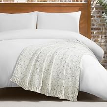 Lucky Brand Calafia Black/White Knit 50"X70" Throw Blanket - Luxurious Soft Blanket for Ultimate Comfort and Cozy Warmth
