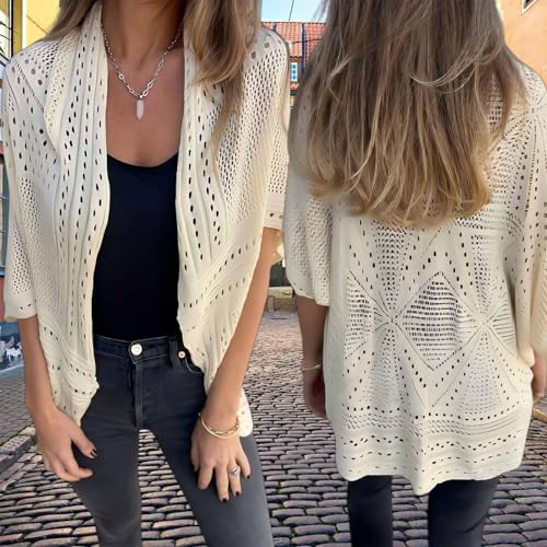 Hollow Half Sleeve Cardigan, Upliftjoys/Gettoreach/Emboadlie Knit Half-Sleeve Cardigans for Women Summer2