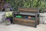 friusa Impermeabile Dmora Cassapanca Outdoor Frius 61.2x132.7x89h cm Marrone Noce Schienale Impermeabile, Chiusura Lucchetto