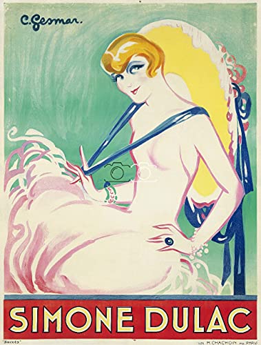 Herbé ™ Cabaret Simone Dulac Resh-Poster/Reproduction HQ 70x90cm d'une Affiche Vintage
