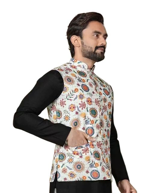 elyxarose Men’s Sleeveless Nehru Koti Jacket with Front Button Closure*Rudra Koti Only-P4-picture-27