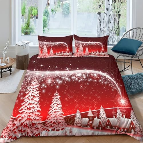 Housse de couette Noël hypoallergénique microfibre douce 200x200