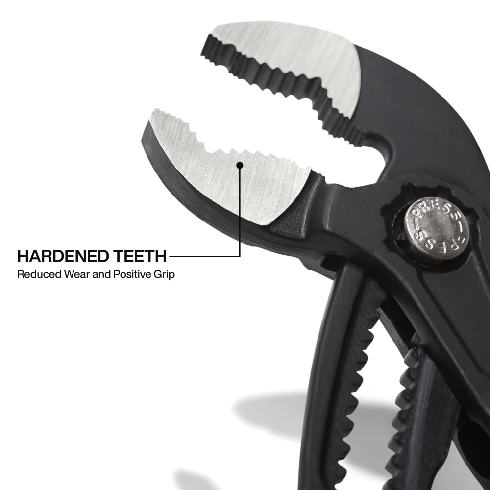 Klein Tools D5057B Pince à pompe à cliquet à réglage rapide de 17,8 cm, design compact avec mâchoire en V et dents trempées pour un couple maximal