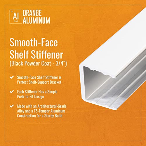 Orange Aluminum Smooth-Face Shelf Stiffener, Rack, Cabinet, And Shelf Bracket, 48 Inches, For 3/4" Materials, Clear Anodized #TOP1
