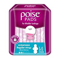 Poise Incontinence Ultrathin Pads Regular Absorbency 14 Pack