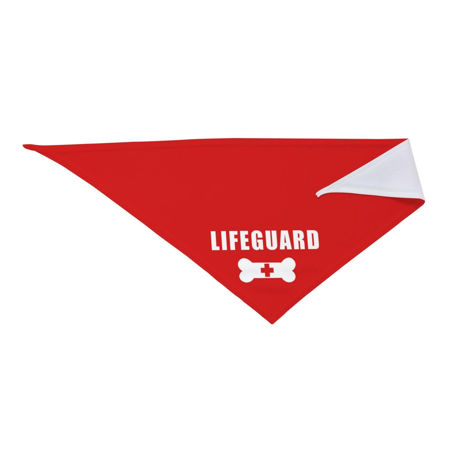 Lifeguard - Pañuelo para mascotas, para cachorros, perros, playa, piscina, accesorios para verano, bandana de seguridad para perros (rojo)