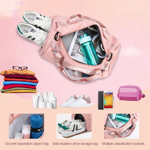 Personalized Duffel Bag with Name, Custom Sports Gym Bag for Men Women, Gift for Fitness/Travel Enthusiasts - Adjustable Shoulder Strap - with Dry Wet Pocket & Shoes Compartment - Purple2