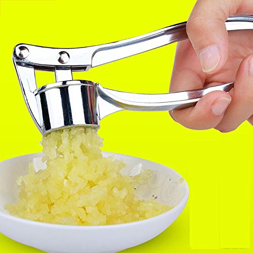BESTONZON Escarpador de liga de zinco de aço inoxidável, prensador de alho, resistente