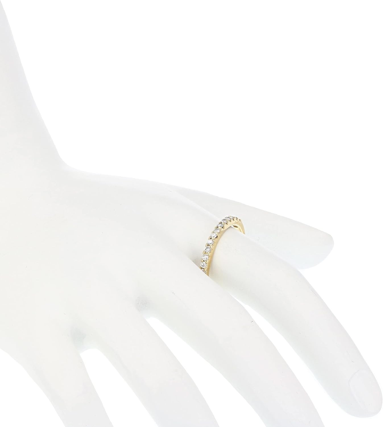 VIR JEWELS 1/5 carat (ctw) Diamond Wedding Anniversary Band for Women, Half Eternity Round Diamond Engagement Ring 14K Yellow Gold Prong Pave Set 0.20 cttw, Size 4-10 - Image 5