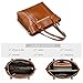 Kattee Genuine Leather Women Tote Bag Soft Handbags Vintage Shoulder Purses Fashion Top Handle Bag Large Capacity (Brown)
