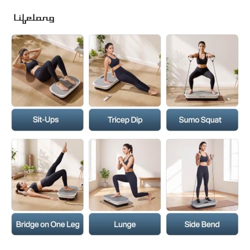 Image of Lifelong Vibration Plate Exercise Machine with Remote & Resistance Bands |Home & Gym Full Body Massager Machine for Pain Relief, Tone Muscles & Weight Loss| 9Programs, 120Speeds, 20Timers, Bluetooth