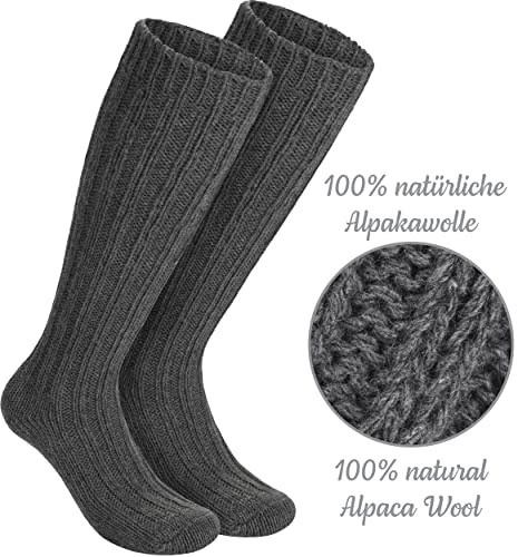 Alpaca Wool Socks - Over the Calf Socks for Women and Men - 4 Pairs Unisex Knee High Winter Socks - Thermal Thick4