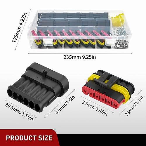 Image of Nilight 260PCS 6 Pin Electrical Connector Plug with Male Female Terminals | Wire Waterproof Connectors 6 Way Automotive Connect Set for Car Truck Motorcycle Marine Boat 10 Sets