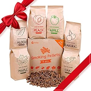 Zorestar Smoker Pellets Variety Pack 100% All-Natural Wood Smoking Pellet – Set of 9 Packs Weight 12 LB – Oak, Maple, Apple, Peach, Alder, Cherry, fire Pit Wood pellets for Smoker Grill, BBQ & Bake