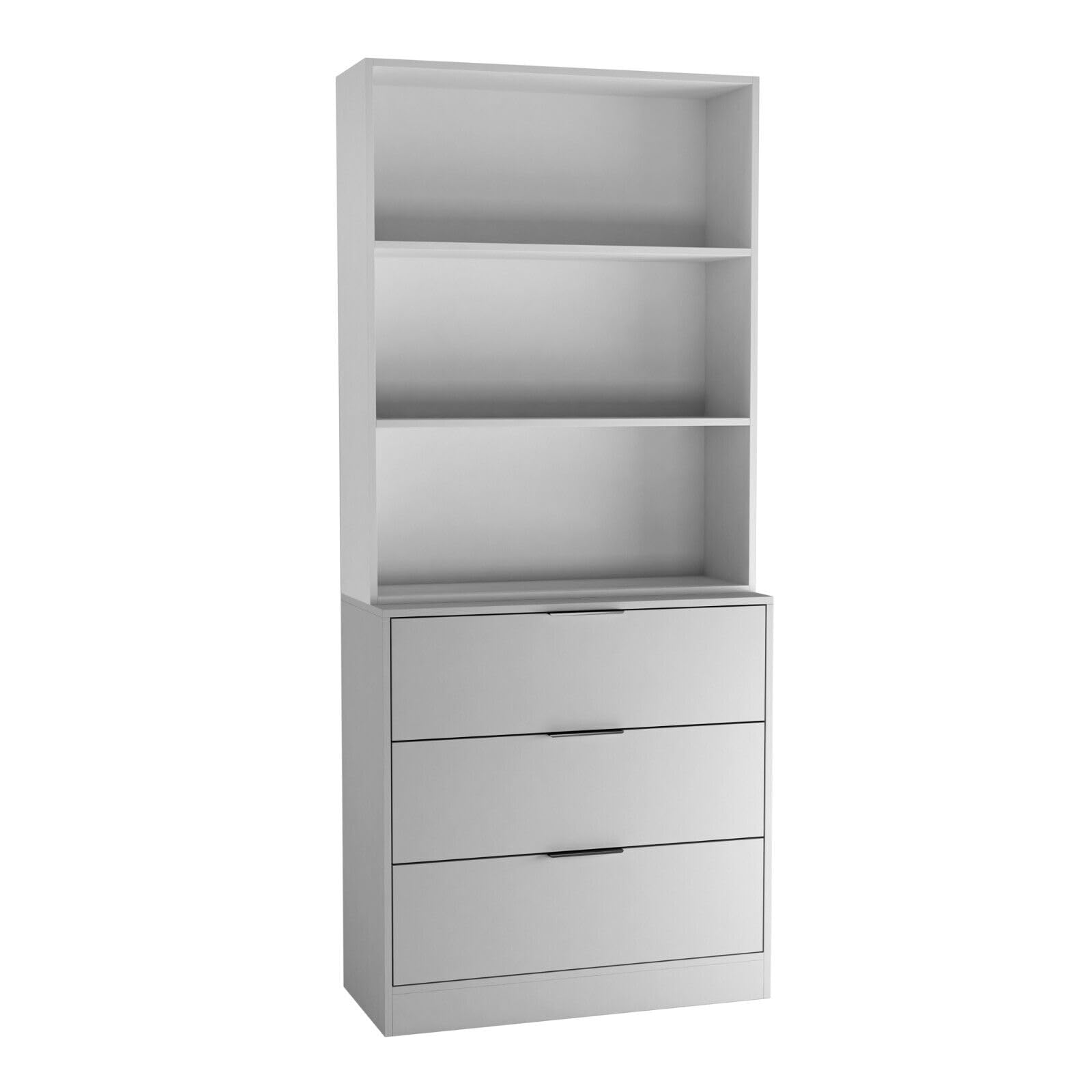 URBNLIVING 60/80cm 3 Drawer Tier Wooden Storage Chest Cabinet & Display Bookcase Shelving
