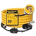 UTOOL 30 FT Heated Water Hose for RV Camper with 90 Degree Elbow, NSF 372 Drinking Water Certified Garden Hose, Automatic Thermostat Antifreeze Protection to -40°F, 5/8" ID, 3/4" GHT Adapter