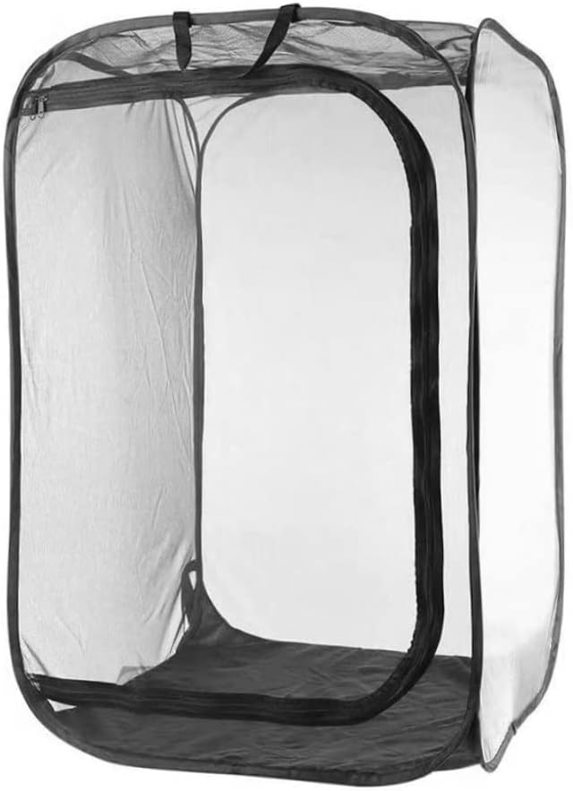 Butterfly House,Stick Insect Enclosure 23.6x23.6x35.4'' Collapsible Butterfly Cage Transparent Insect Cage Net with Zipper and Handle Portable Caterp illar Butterfly Habitat