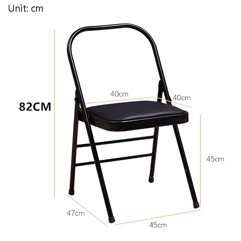 Sedia Yoga Marrone Senza Schienale Sedia Yoga Pilates Pelle PU Design a Doppia Trave Sedia Yoga Pieghevole Sedia Yoga Iyengar Sedia a inversione Yoga Dimensioni: 47 * 45 * 82 cm,Black