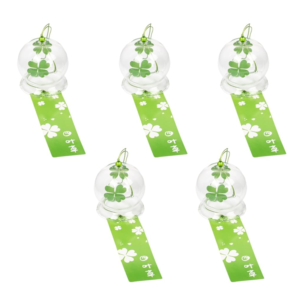 Osmond Glass Japanese Wind Chimes Room Decoration Home Doorbell Wall Hangings Outdoor Decoration Four Leaf
