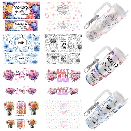 Elewins ��̓��t�����[�]�ʎ� 16��/�Z�b�g DIY�N���t�g��I�t�B�X�p�i�ɍœK ���[�e����z�e���̃L�[�z���_�[�ɍœK �J���t����UV DTF�]�ʎ� (�}�})