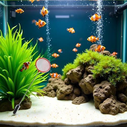 Image of 1Pc Random Color Aquarium Fish Net 3 Inches Fine Mesh Skimmer for Small Fish for Tank Catching Cleaning Net with 9 Inches Long Handle Aquarium Net Fine Mesh Cleaning Small