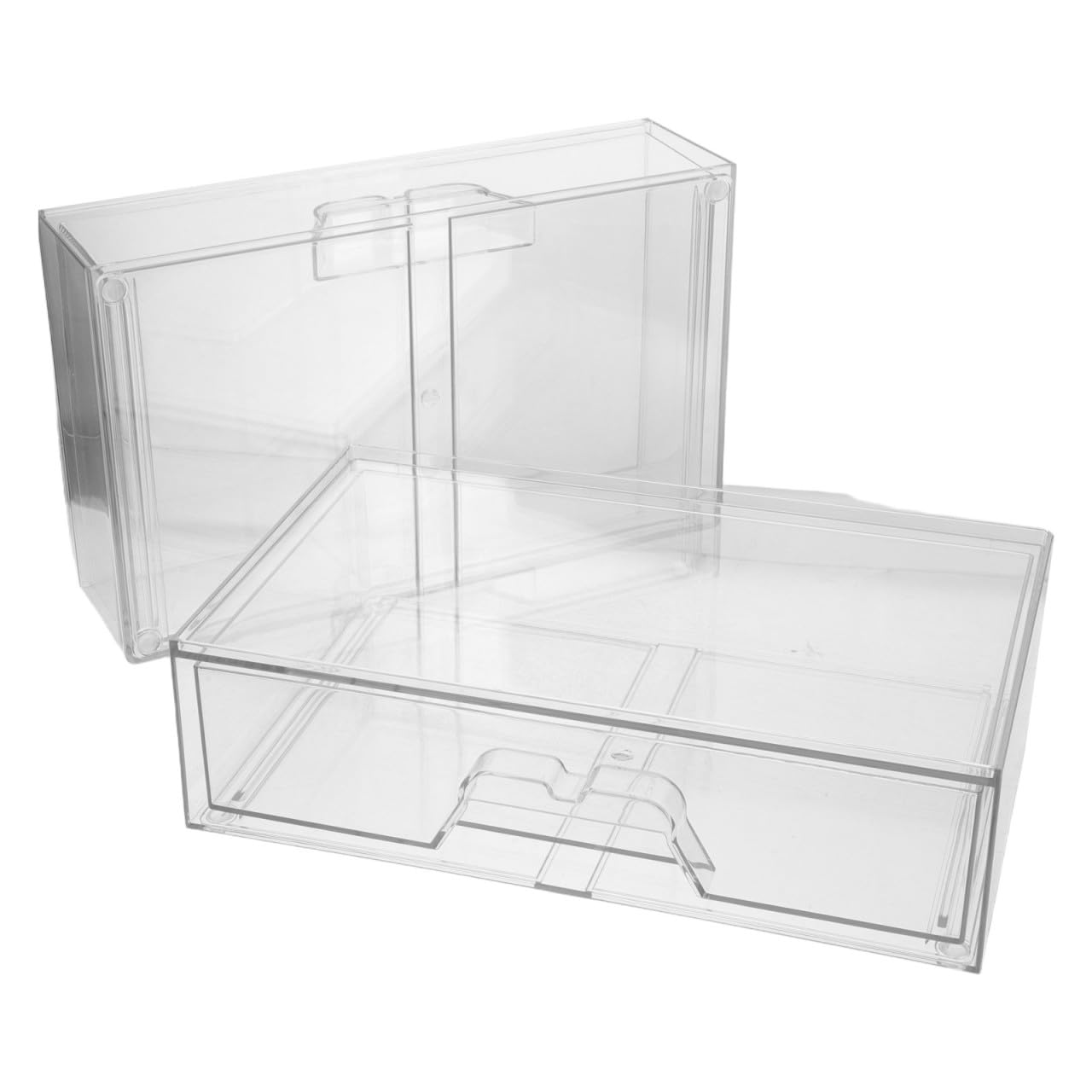 DOITOOL 2 Pezzi Contenitore Trasparente Cassetti Impilabili in Acrilico, Organizer per Cosmetici e Forniture da Ufficio, per Piano Bagno e Scrivania