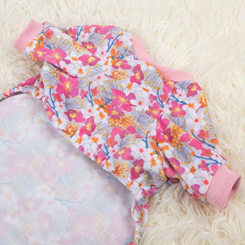 Image of CuteBone Soft & Stretchy Dog Pajamas - Cozy Pet Jammies Breathable Jumpsuit for Small Dogs - All-Season Comfy Outfit Easy-On Pullover Design - Keeps Pets Warm & Comfortable P89L