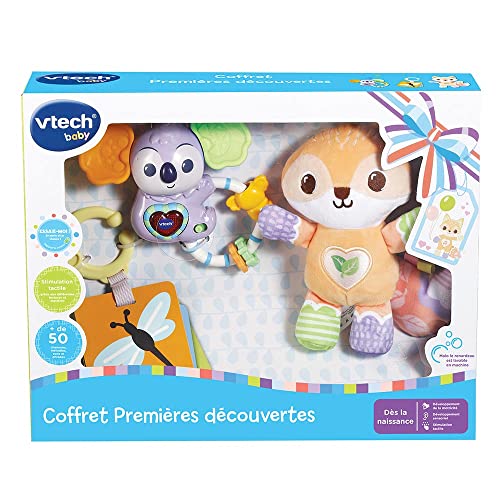 VTech - Coffret Naissance - Premières Découvertes - Coffret Bébé - Hochet Peluche - Dès la naissance - Version FR